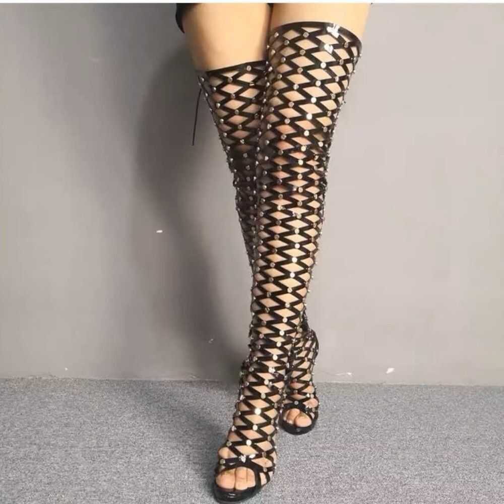 🔥🔥🔥over the knee thigh high stiletto boots brand new in the MF Box